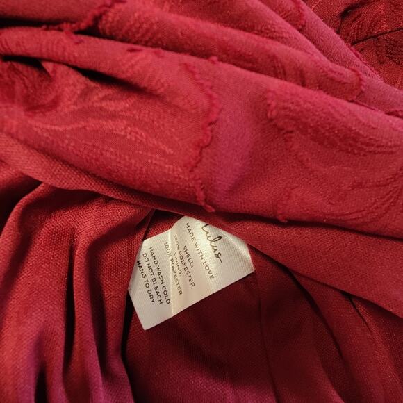 Lulus Burgundy Burnout Jacquard Wrap Maxi Dress - Picture 7 of 7